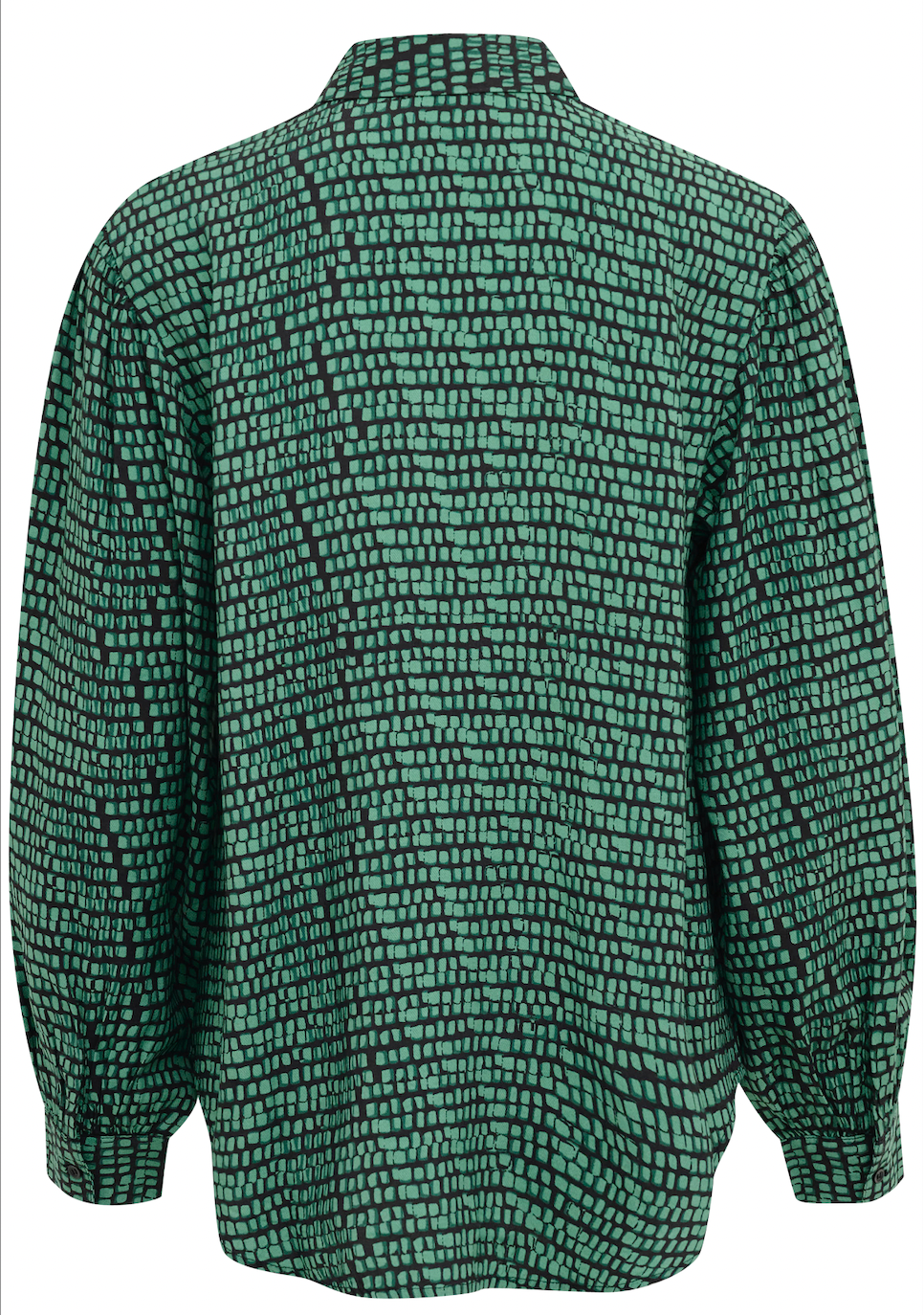 Soaked in Luxury Makena Bottle Green Square Print Shirt, 30407024