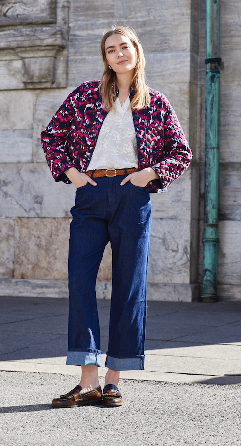 Fransa FrClaudine Very Berry Printed Quilted Jacket, 20617085