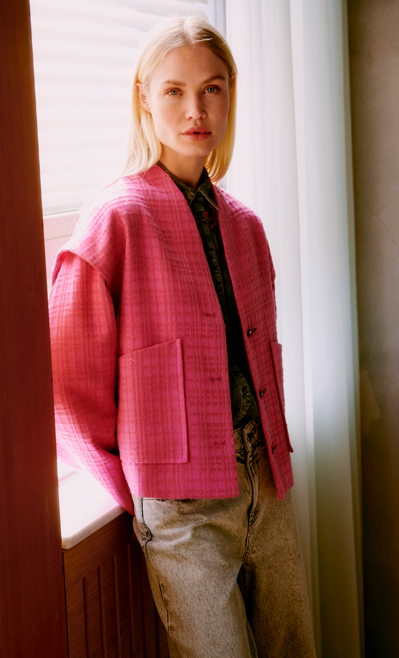 B.Young ByCampia Phlox Pink Textured Jacket, 20818452