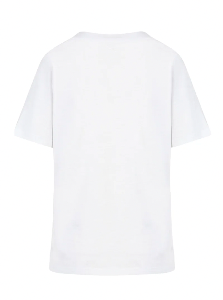 Coster Copenhagen Ultimate Basic White T-Shirt with Beaded Pearl Heart Patch