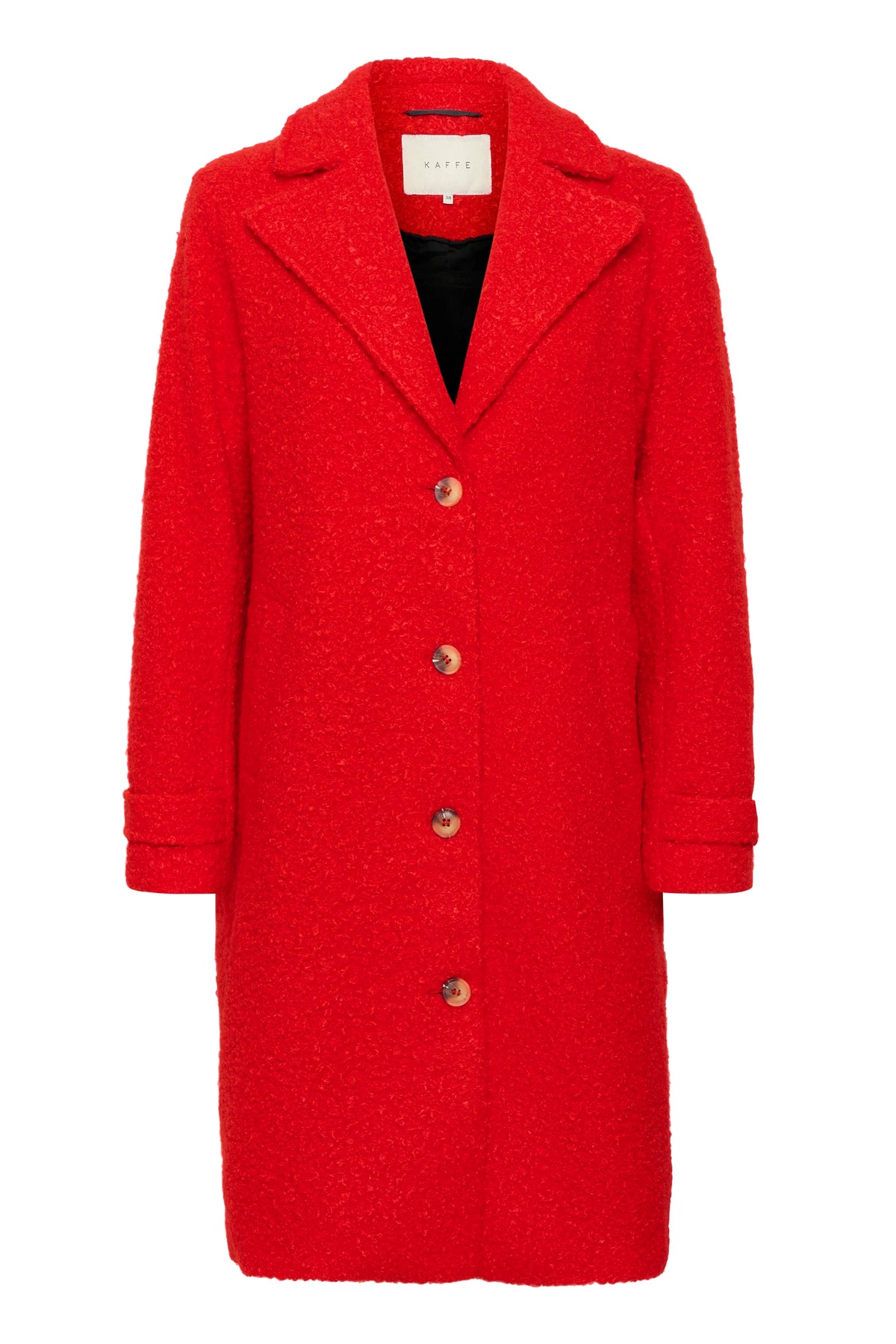 Kaffe Kaanne Fiery Red Boucle Single Breasted Coat, 10506924