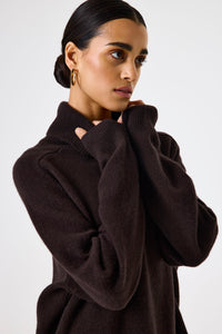 Garcia Chocolate Brown Cowl Neck Knit, J50049