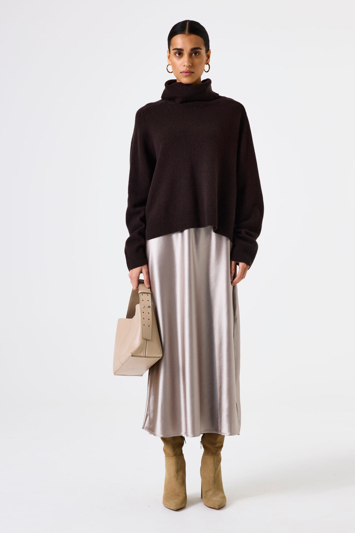 Garcia Chocolate Brown Cowl Neck Knit, J50049