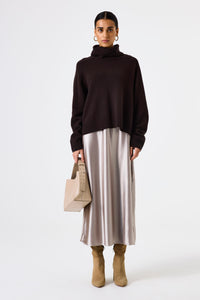 Garcia Chocolate Brown Cowl Neck Knit, J50049