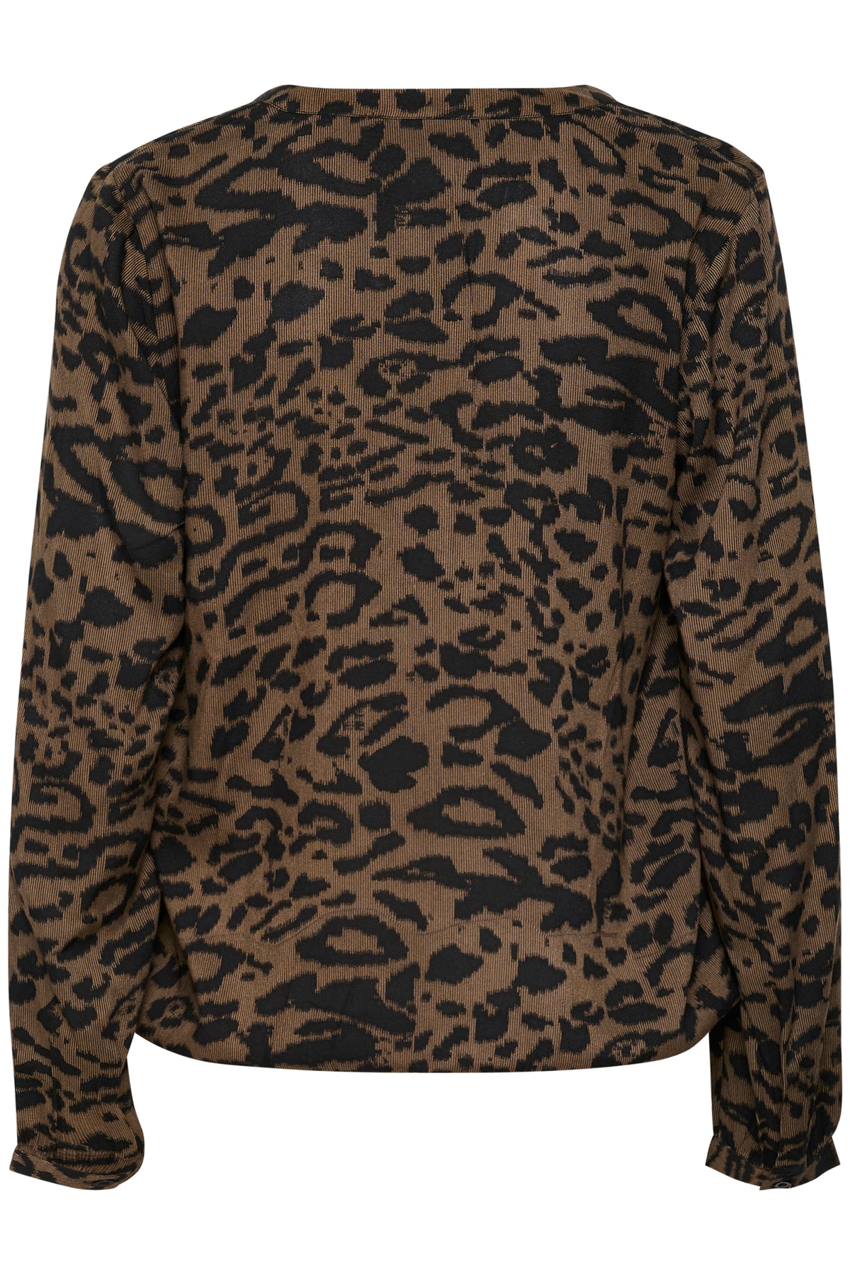 Kaffe Kaditte Major Brown/Black Leopard Print V-Neck Blouse, 10507919