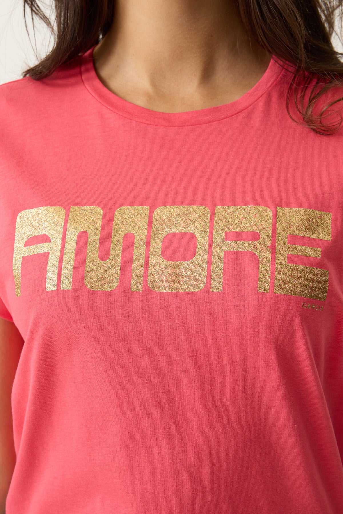 Garcia Coral Pink 'Amore' Logo T-Shirt, N260201