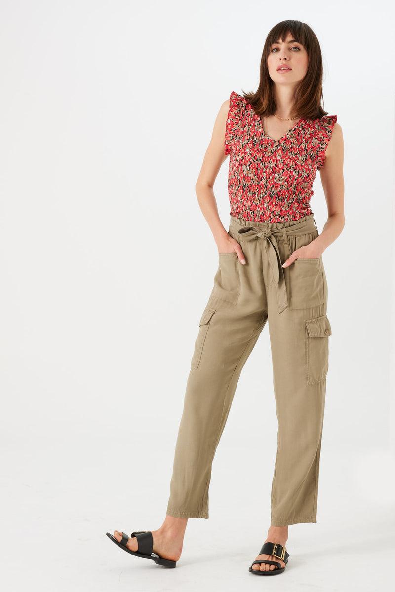 Garcia Khaki Highwaisted Cargo Trousers, O40112