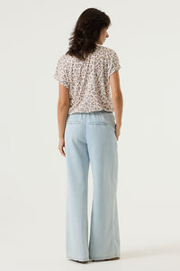 Garcia Beige Leopard Ultimate V-Neck T-Shirt, P260202