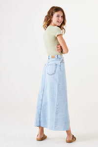 Garcia Bleached Denim Wash Midi Skirt, P42727