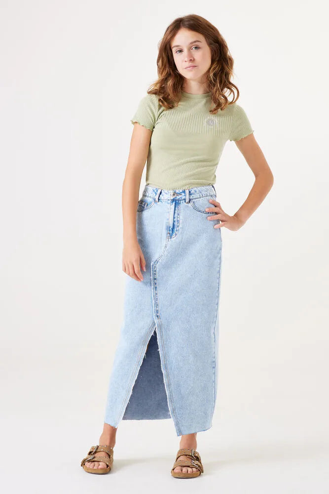 Garcia Bleached Denim Wash Midi Skirt, P42727