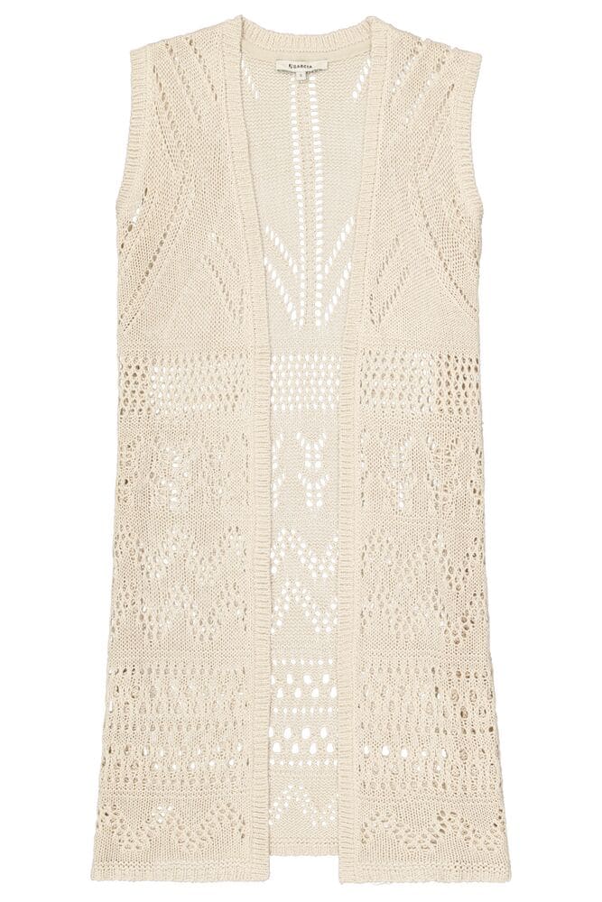 Garcia Almond Knitted Sleeveless Cardigan, Q40041