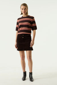 Garcia Hazel Bloom/Coral Dust Striped Lurex Supersoft Furry Knit, T260245