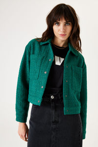 Garcia Ivy Forest Cropped Tweed Jacket, T40291