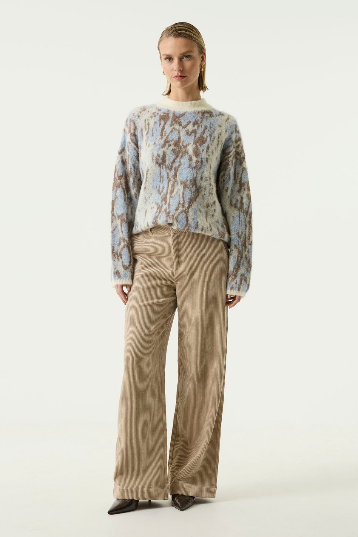 Garcia Cream Abstract Printed Cosy Knit, U260047 