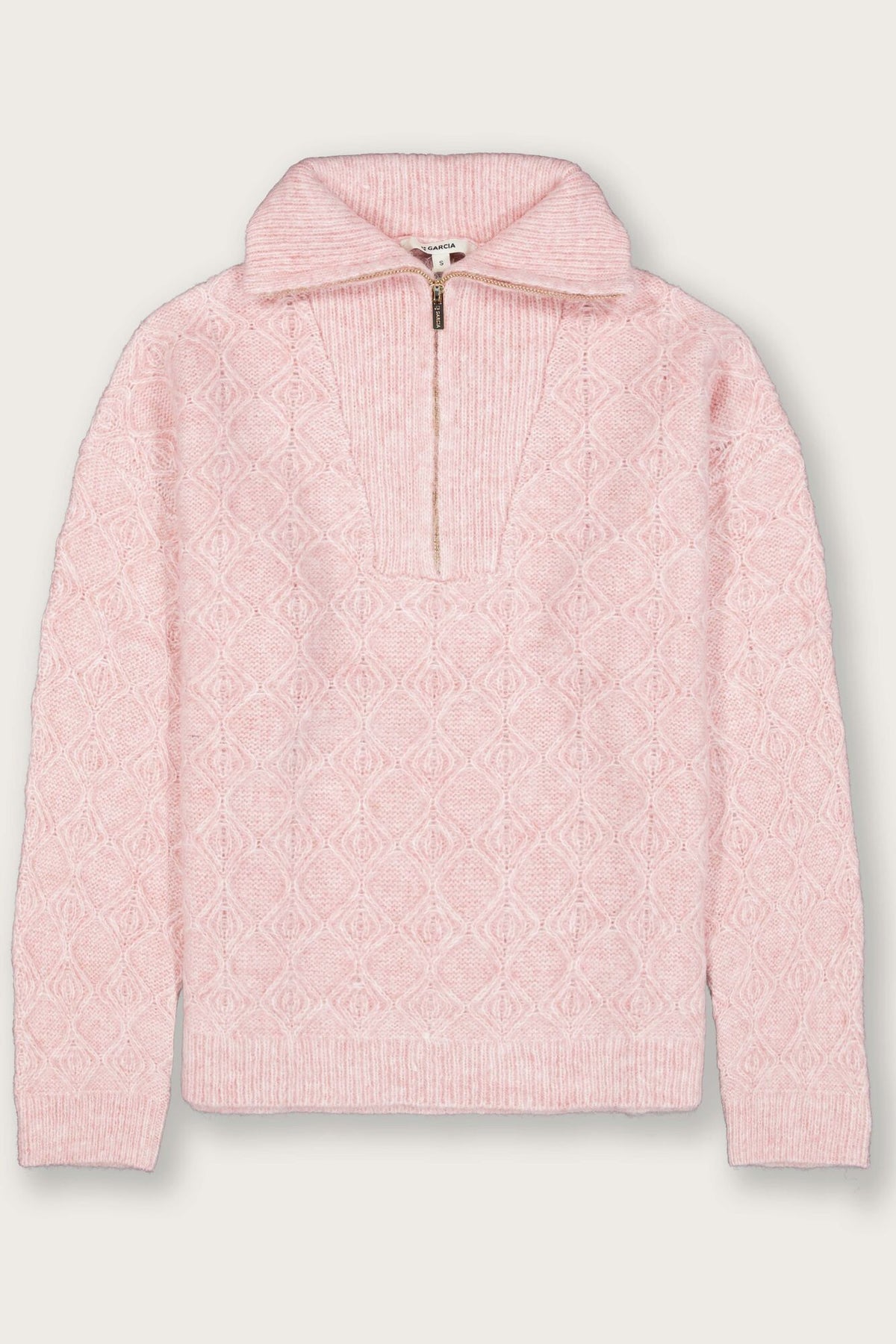 Garcia Dusky Pink Supersoft Cosy Half Zip Knit, V260242