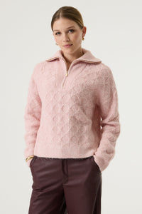 Garcia Dusky Pink Supersoft Cosy Half Zip Knit, V260242