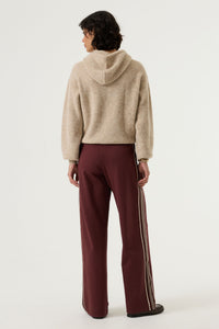 Garcia Bordeaux Burgundy Sports Luxe Wide Leg Joggers,  V260315