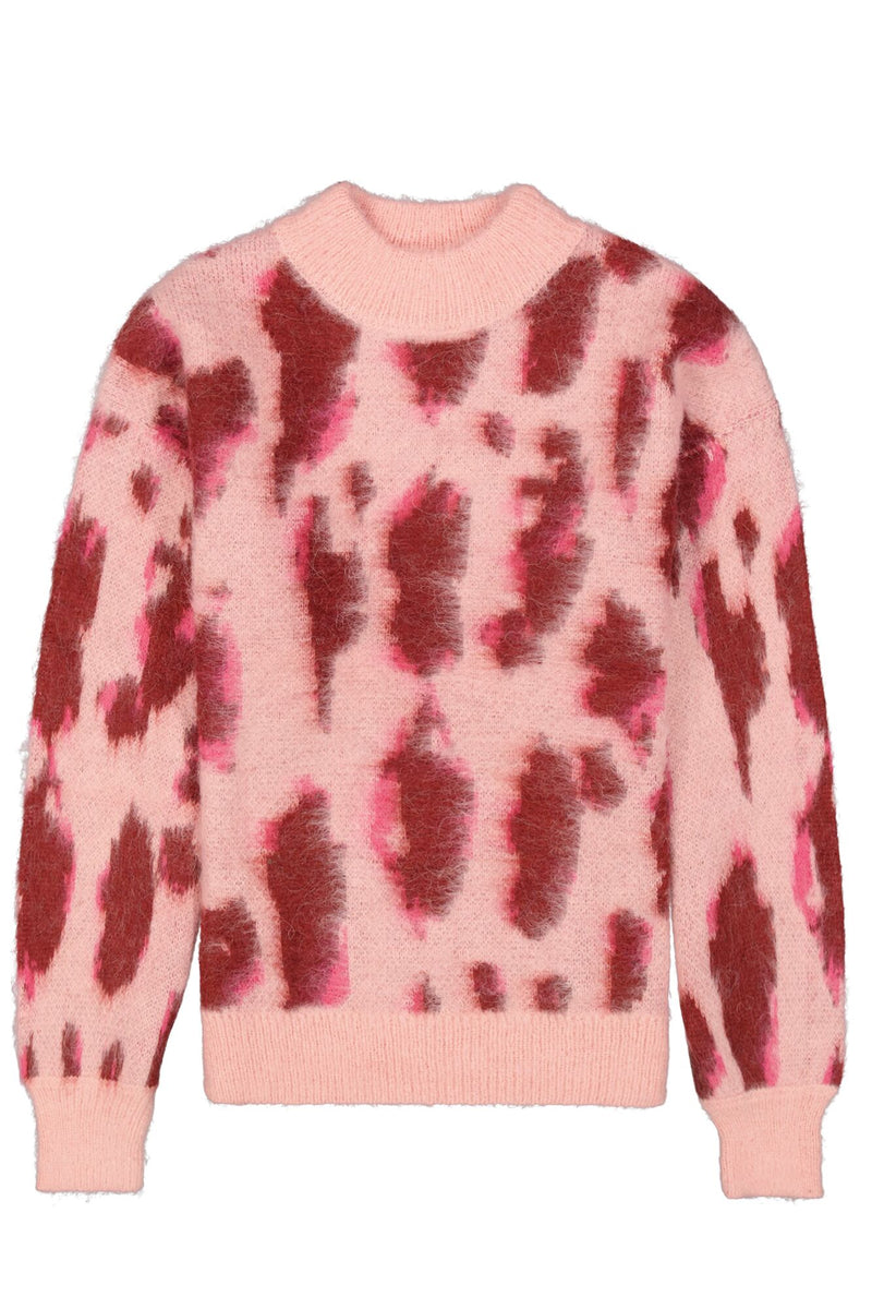 Garcia Blush Pink Abstract Print Knit, V40244