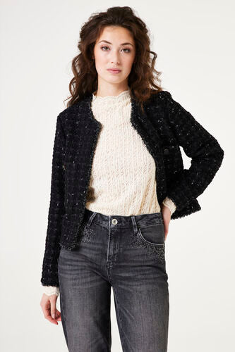 Garcia Black/Silver Tweed Boucle Jacket,  V40291