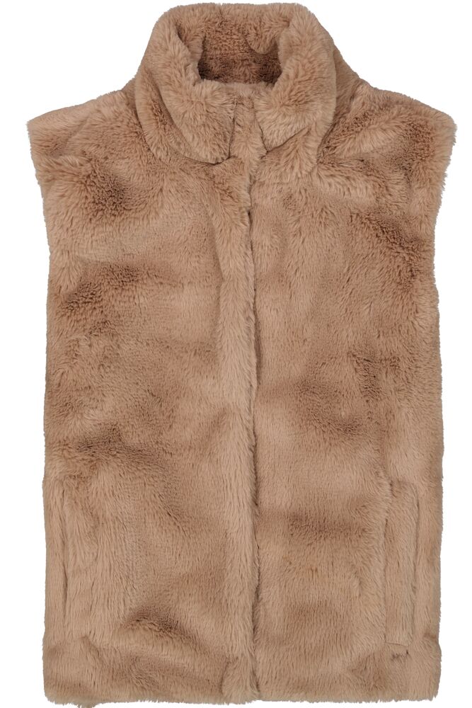 Garcia Taupe Faux Fur Gilet, V40294