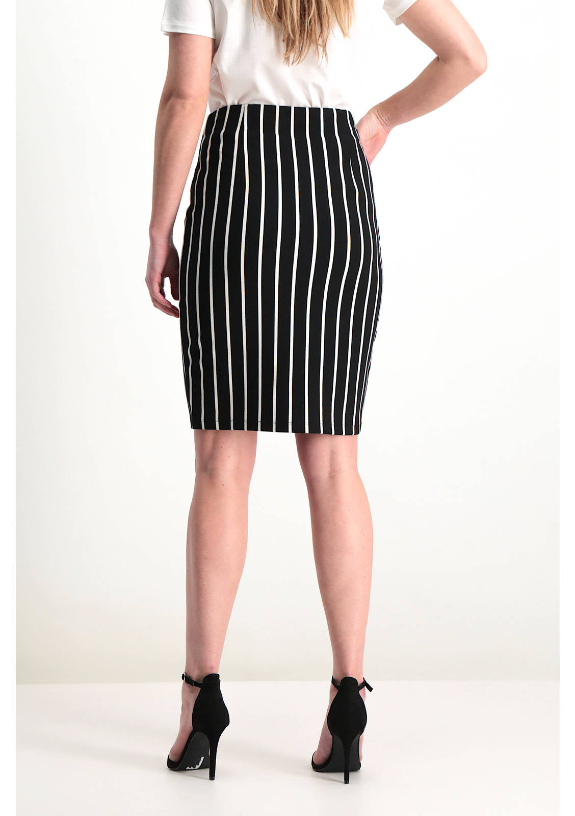 Garcia Black Striped Pencil Skirt, P80327 freeshipping - Ruby 67 Boutique