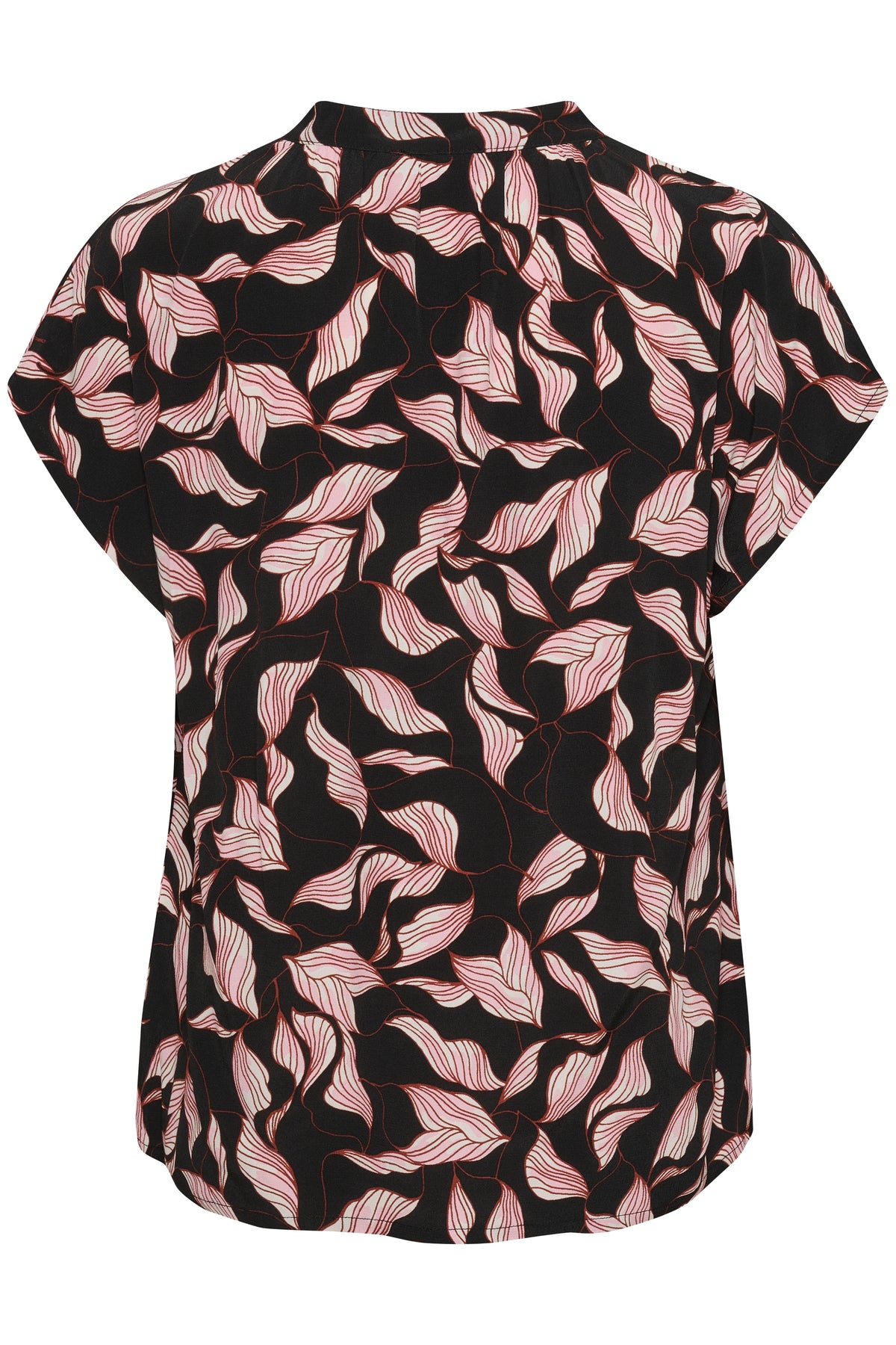 Soaked in Luxury Chrishell Marian Black Leaves Print Top, 30406537