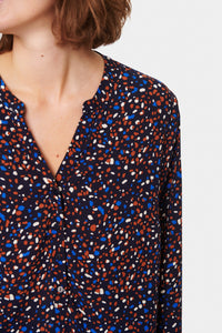 Saint Tropez Eda Night Sky Multi Dots Print Blouse, 30511901