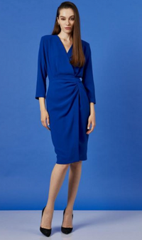 Access Fashion Cobalt Blue Ruched Midi Dress, W2-3010