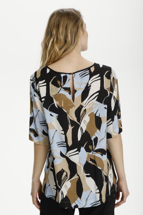 Kaffe Kaimana Blue Leaf Print Blouse freeshipping - Ruby 67 Boutique