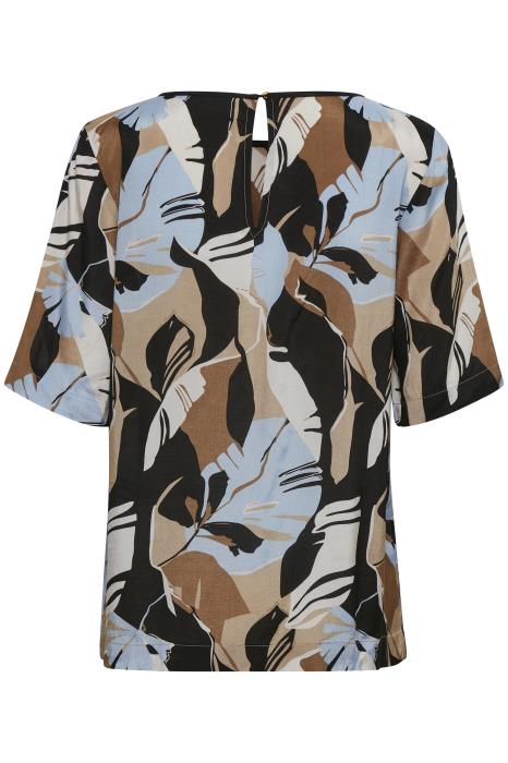 Kaffe Kaimana Blue Leaf Print Blouse freeshipping - Ruby 67 Boutique