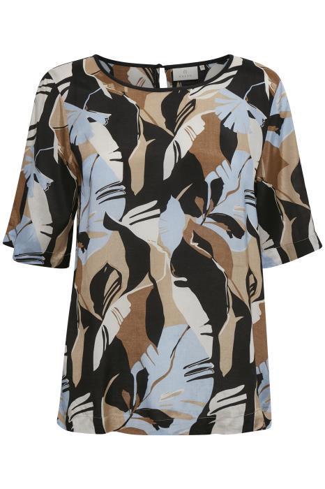 Kaffe Kaimana Blue Leaf Print Blouse freeshipping - Ruby 67 Boutique